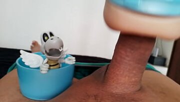 جلسة Dick Fleshlight Uncut: الساخنة منفردة العادة السرية و cumshot