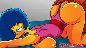غنيمة غنيمة ضخمة تحصل على شقي في صالة الألعاب الرياضية – محاكاة ساخرة Simpsons Hentai